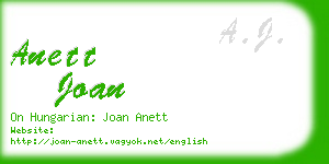 anett joan business card